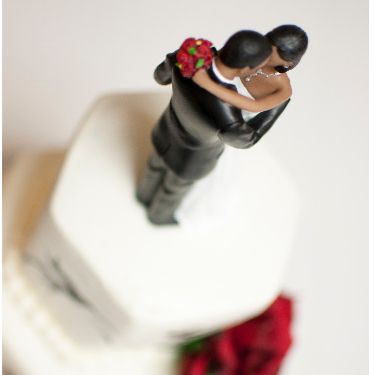 Décoration gâteau de mariage : Personnage en pâte à sucre